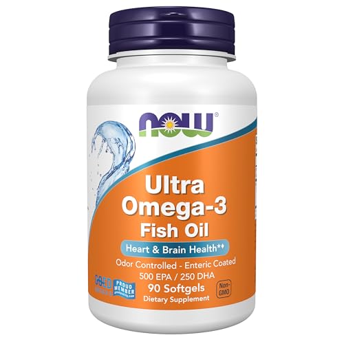NOW Foods Supplements Ultra Omega-3 Molecularly Distilled and Enteric Coated 90 Softgels
