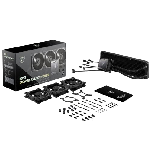 MEG CORELIQUID S360 AIO dissipatore CPU a liquido, Display 2.4" IPS, Asetek Pump, 3x ventole Silent Gale P12, tubazione a prova di evaporazione, Center - AMD & Intel Compatibile - Sistema di raffreddamento - Immagine 6