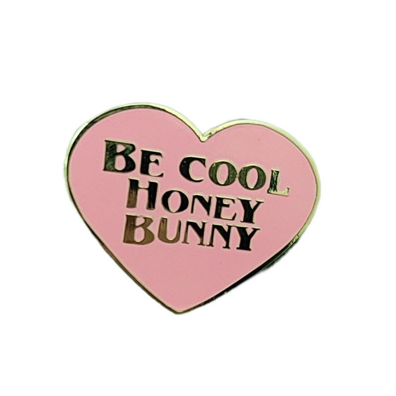 Image of Cool Honey Bunny Heart-shaped Enamel Lapel Pin Metal Badge Brooch For Backpacks