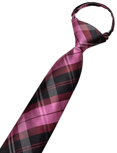 Image of Hi-Tie Boys Tie Pre-Tied Pocket Square Set Adjustable Kids Neckties Age 7-11 Years School UniForm Graduation