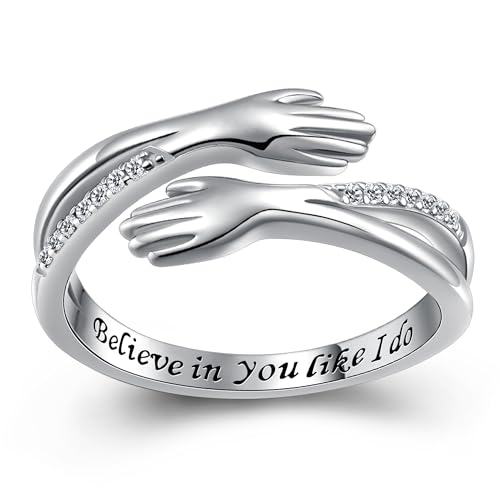 Hug-Ring-S925-Sterling-Silver-Hug-Rings-for-Women-Girl-Hugging-Hand-Open-Promise-Ring-Mothers-Day-Valentines-Day-Birthday-Gifts