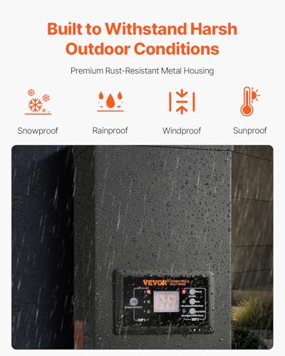 Image of VEVOR Low Voltage Transformer, 300W, 120V AC to 12V /14V AC Landscape Lighting Transformer with Photocell Sensor and Timer, Weatherproof, for Outdoor, Spotlight, Garden Pathway Light, Pool Spa Light