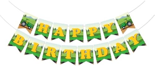 62PCS Tractor Birthday Party Decorations, Tractors Birthday Balloons Tractors Banner Flower Balls Hanging Swirls for Tractor Birthday Party Supplies — view 8