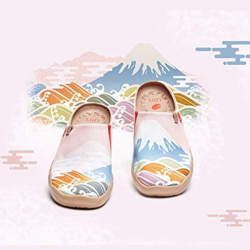 Image of UIN Slipper Woman Travel Art Painted Shoes Wide Toe Casual Home Slip On Mules Malaga