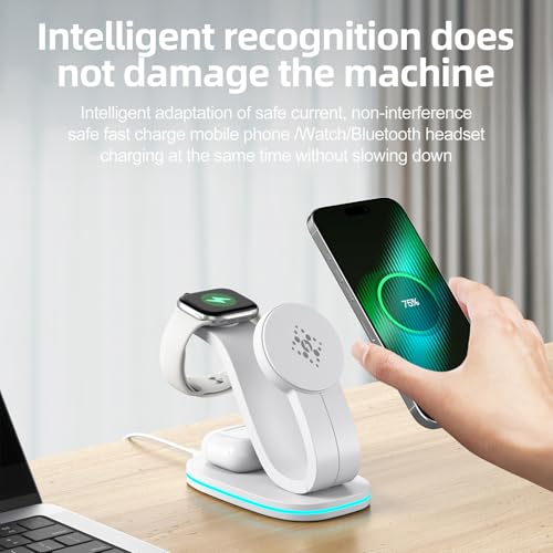 Image of LDOPTO 15W 4 in1 Fast Charger Station for iPhone, iWatch and AirPods | Charger Stand Multiple Devices for Apple - iPhone 17 16e 16 15 14 13 12 - Watch 11 10-Airpods 4 3 Pro, 35W Charger Included