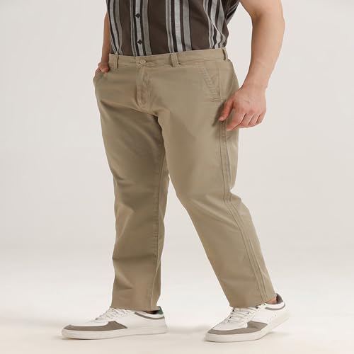 Image of BASICS Premium Cotton Stretch Formal Trousers for Men | Office Pants