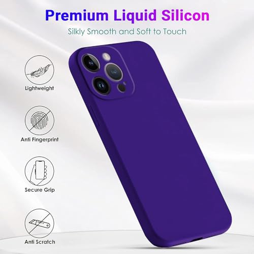 Image of amazon basics Mobile Cover for Apple iPhone 15 Pro Max | Full Camera Protection | Premium Liquid Silicon Case | Flexible Bumper Case for Apple iPhone 15 Pro Max (Dark Purple)
