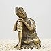 Brass Napping Indian Smiling Buddha Figurine Wealth Lucky Auspiciousness Vintage Decor Collection (Bronze)