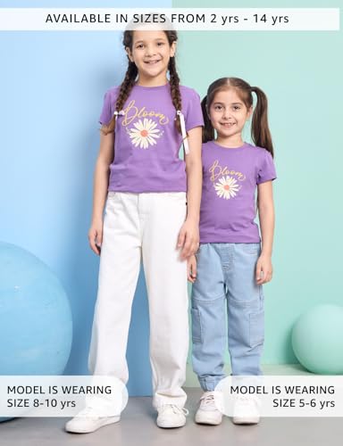 Image of Amazon Brand - Symbol Girls 100% Cotton Graphic Printed Half Sleeves Regular fit T-Shirt