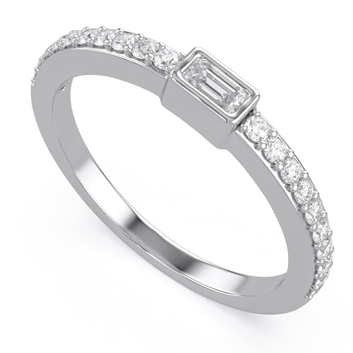 AFFY 1/10 Cttw �e�[�p�[&���E���h �V�R�܂��͐l�H�_�C�������h���� �E�F�f�B���O �d�˕t���o���h�����O 10K�\���b�h�S�[���h�܂���925�X�^�[�����O�V���o�[(I-J�J���[�AI2-I3�N�����e�B�A0.10�J���b�g) �ޏ��ւ̃M�t�g, Ring