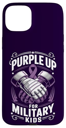 Military Child Month Purple Up Military Kids Tactical Gloves Carcasa para iPhone 15 Plus