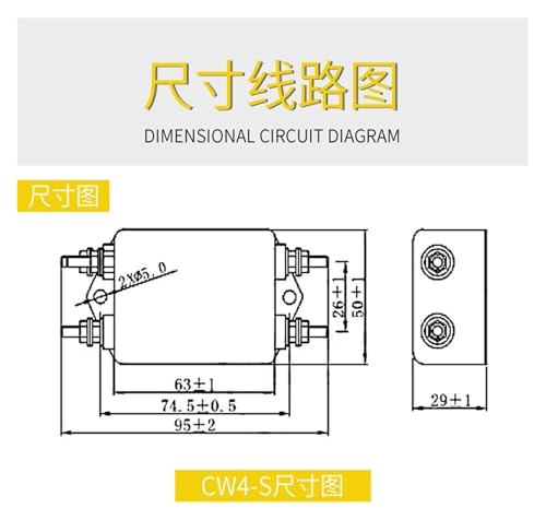Filtre d'alimentation monophasé 220V type amélioré CW4-3A-S haute performance