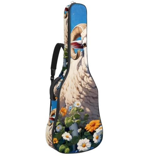 Sac guitare acoustique imperméable 104 cm avec poches et motif mouton