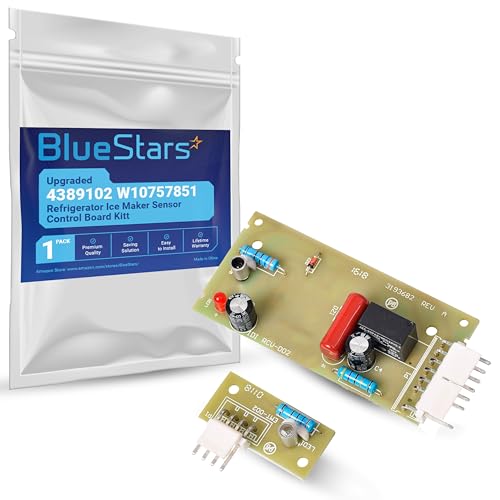 BlueStars Upgraded 4389102 W10757851 Refrigerator Ice Maker Sensor Control Board Kit – Compatible with Whirlpool & Kenmore Refrigerators – Replaces 2198586 W10193666 W10193840 W10290817 AP5956767