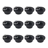 Crapyt Drain Stopper Rubber Plug with Pull Ring 12 PCS Black 1-1/8 inch for Sink Tub Basin Hole Diam