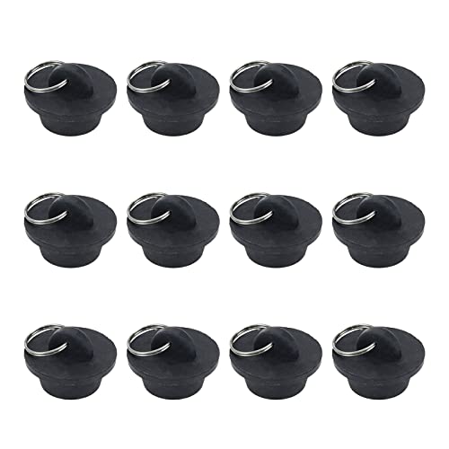 Crapyt Drain Stopper Rubber Plug With Pull Ring 12 Pcs Black 1-1/8 Inch For Sink Tub Basin Hole Diameter:26.7-28.7Mm/1.05-1.13 Bathroom Kitchen Furniture Kitchenware #TOP26
