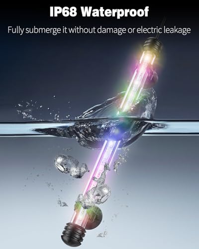 Image of Pawfly 3 W Aquarium LED Light 11 Inch Underwater Fish Tank Light with Timer Auto On /Off Fish Tank Background Lights with 8 Lighting Modes Submersible Multi-Colored Tube Lights for Decoration