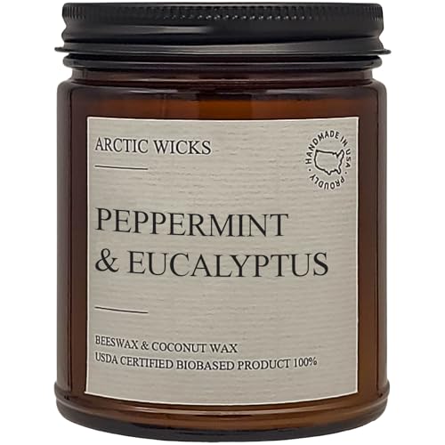 Arctic Wicks Peppermint & Eucalyptus Candle &ndash; 9oz Jar
