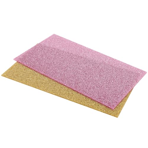 Image of 6 Pack 6.3 x 11.4 Inch Glitter Acrylic Sheets, 2.5mm Thick Square Plastic Sheet, Colored Acrylic Sheets for DIY Projects, Logo, Art Crafts, Sawing, Engraving (Gold, Silver, Pink)