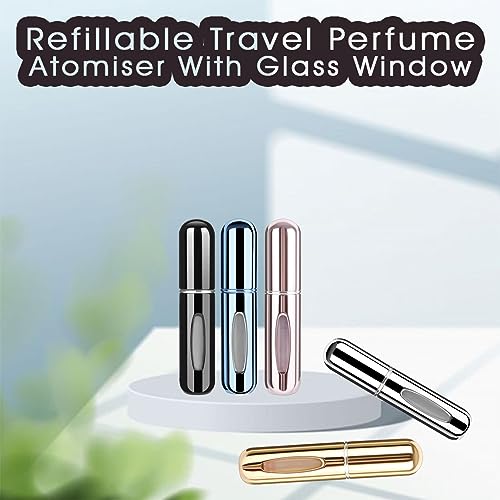 Rosiya Perfume Atomiser pack of 5pcs Perfume Travel Bottle, 5ML Refillable Perfume Spray Bottle Easy to Refill Empty Atomiser Bottle for Purse, Handbag, Pocket and Luggage (Glossy) - Image 5
