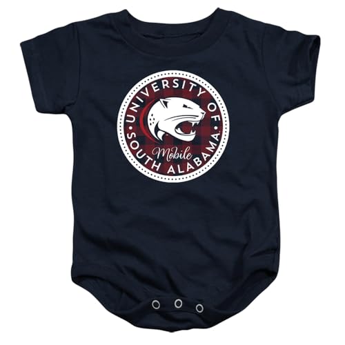 University of South Alabama Official Plaid Badge Unisex Infant Snap Suit for Baby,Navy, 12 Months