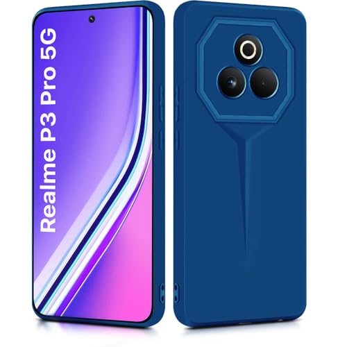 Image of WOW IMAGINE Back Cover for Realme P3 Pro 5G | Blade Series Ultra Thin Case with Lightweight Design | Camera Protection | Soft Matte Silicone Flexible Mobile Case - Blue