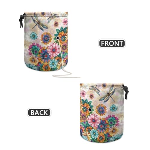 Image of Sellikakes Yarn Bag Yarn Holder Crochet Organizer, Bohemian Dragonfly Crocheting Storage Bag, Portable Mini Knitting Bag Yarns Store Skein Ball, Crochet Project, Knitting Supplies
