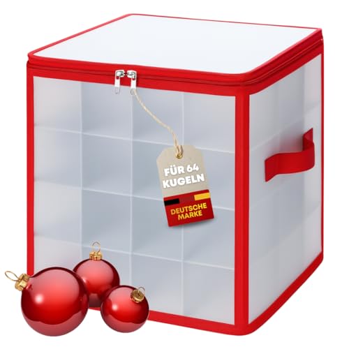 Quality-Collection Weihnachtskugel Aufbewahrungsbox S | Für 64...