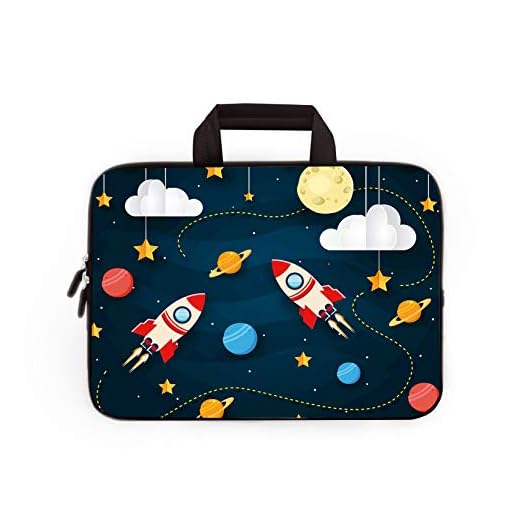 HAPLIVES Universal 7~9 inch Kids Tablet Portable Neoprene Zipper Carrying Sleeve Case Bag Fits 7" 8" 8.5" 8.9" 9" iPad Mini 5 4 3 2 1, Galaxy Tab A 8.0 (Rocket)