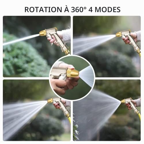 smtfcty Pistolet d‘arrosage en 100% métal ulvérisateur de Pistolet à Eau Haute Pression, Pistolet à Eau de Jardin Robuste, pour Lavage de Voiture Arrosage de Pelouse – vue 5