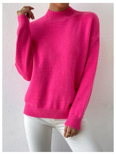 MakeMeChic Women's 2024 Fall Sweater Long Sleeve Drop Shoulder Knitted Pullover Top3