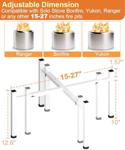 image for Garbuildman 15-27 Inch Universal Firepit Stand for Solo Stove Bonfire 