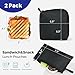 Moyad Reusable Sandwich Snack Bags, 2 Pack Zipper Lunch Pouches, Dishwasher Safe & BPA Free, Compact Food Storage for Work, Travel, Picnic, Black