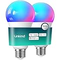 Linkind Smart Light Bulbs, 1600LM (100W Equivalent) Smart Bulb, Work with Alexa & Google Home, RGBTW Color Changing Bulb Music Sync, 2.4GHz Wi-Fi & Bluetooth, LED Alexa Light Bulbs 14W, A21 E26, 2Pack