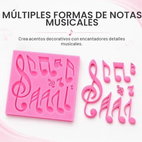 Miniatura 7 de Wpkd Blueiy Molde Para Fondant Con Notas Musicales,Tapete De Encaje Con Notas Musicales,Molde De Silicona Para Dulces Musicales,Tapete Para Fondant,Para Cumpleaños,Bodas,Hornear