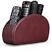 Londo Fernbedienungshalter mit 5 Taschen - Platz für DVD, Blu-Ray, TV, oder Apple TV Fernbedienungen - Echtleder mit Wildlederfutter - Schlank Kompakt für die Aufbewahrung im Wohn (Damson)