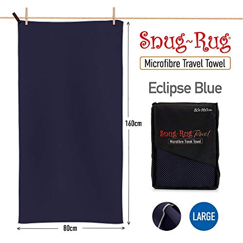 Snug-Rug-Microfibre-Towel-Large-80-x-160cm--Super-Absorbent-Quick-Drying-Lightweight-Compact-Travel-Antibacterial-Swimming-Sports-Travel-Sand-Proof-Beach-Towels-Eclipse-Blue