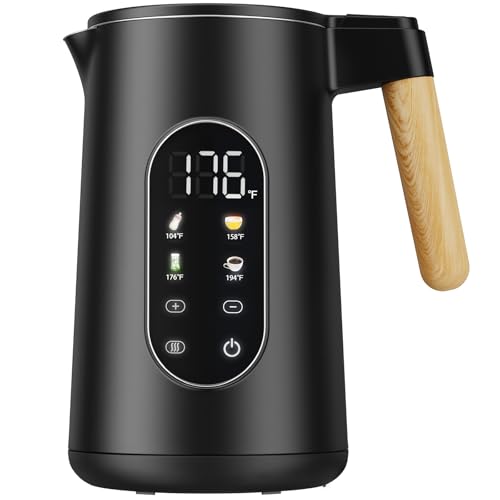 Image of Electric Kettle with Precise Temperature Control, 1500W Fast Boil, 304 Stainless Steel 1.7L/1.8Qt BPA-Free | 4 Presets for Baby Milk, Coffee, Tea | 2H Keep Warm, Cool Touch Exterior