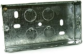CDL Micro Double Electrical Metal Back Box/Pattress Box 25mm Deep - 2 Gang - SILVER