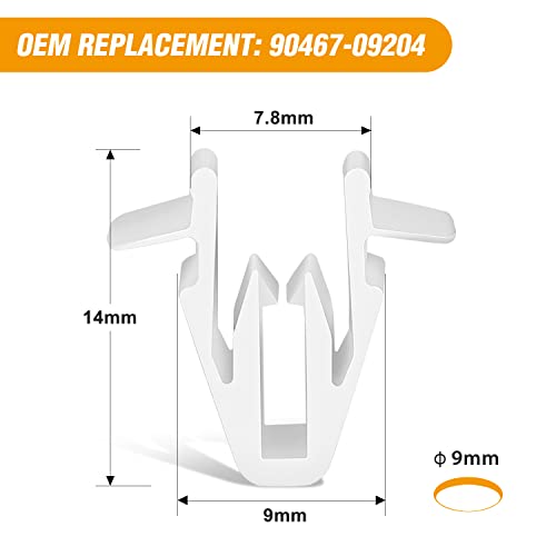 Image of GOOACC 50pcs Rear Hatch Door Side Garnish and Front Body Pillar Garnish Moulding Clip for Toyota Lexus 90467-09204