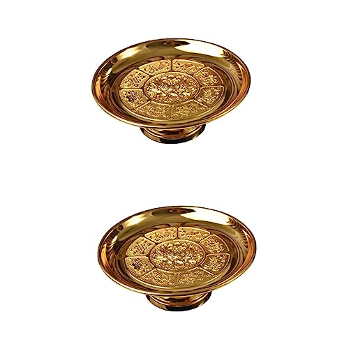 Cabilock 2 Pcs Tribute Plate Fruit Plate Delicate Storage Tray Buddhist Fruit Tray Versatile Tray Exquisite Fruit Tray Fruit Storage Plate Buddha Supply Practical Storage Tray Tribute Tray