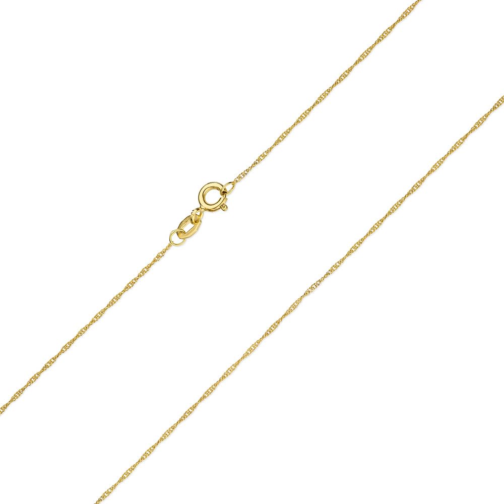MARKO Goldkette Damen 333 Echtgold – feine Singapurkette aus 8 Karat Gelbgold, zarte Halskette 38–50 cm, glänzende Kette ohne Anhänger, eleganter Goldschmuck mit Schmuckbox