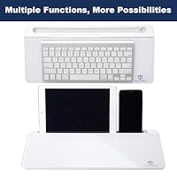 TSJ OFFICE Small Desktop Whiteboard -Glass Dry Erase Board Computer Keyboard Stand White Board Surface Pad with Drawer, Desk Organizers with Accessories for Office, Home, School Supplies - White — image 5