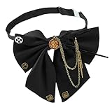 HUJIUTUO アンティーク機械ギアフリンジチェーンボウタイコスチュームアクセサリーネックウェアハロウィンパーティードレスアップ用