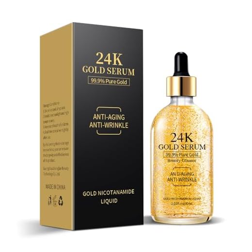 24k Gold Serum for Face, Skin Moisturizing Anti-Aging Anti-Redness Acne Treatment Essence Cream for Dark Spots & Fine Lines, Skin Care Gold Essence Nicotinamide Serum (30ml)