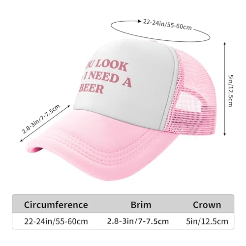 Image of Funny Trucker Hats for Women Hot Pink Funny Gag Baseball Cap for Girls Women Men Hat