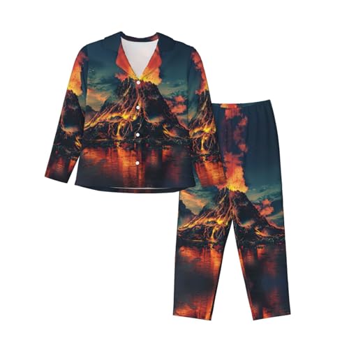 Pyjama de Noël volcan femme ensemble homewear doux et respirant pour l'hiver