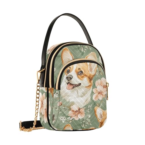 Sac à main bandoulière et porte-monnaie intégré corgi pour fille et femme