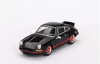 911 Carrera RS 2.7 Black with Red Livery with Red Stripes Limited Edition to 4800 Pieces Worldwide 1/64 Diecast Model Car by True Scale Miniatures MGT00688