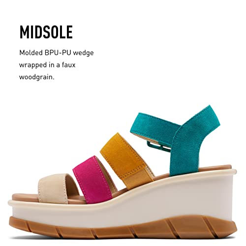 Sorel Women's Joanie Iii Ankle Strap Sandals - Teal Chloride, Gum 2 - Size 6 #TOP3